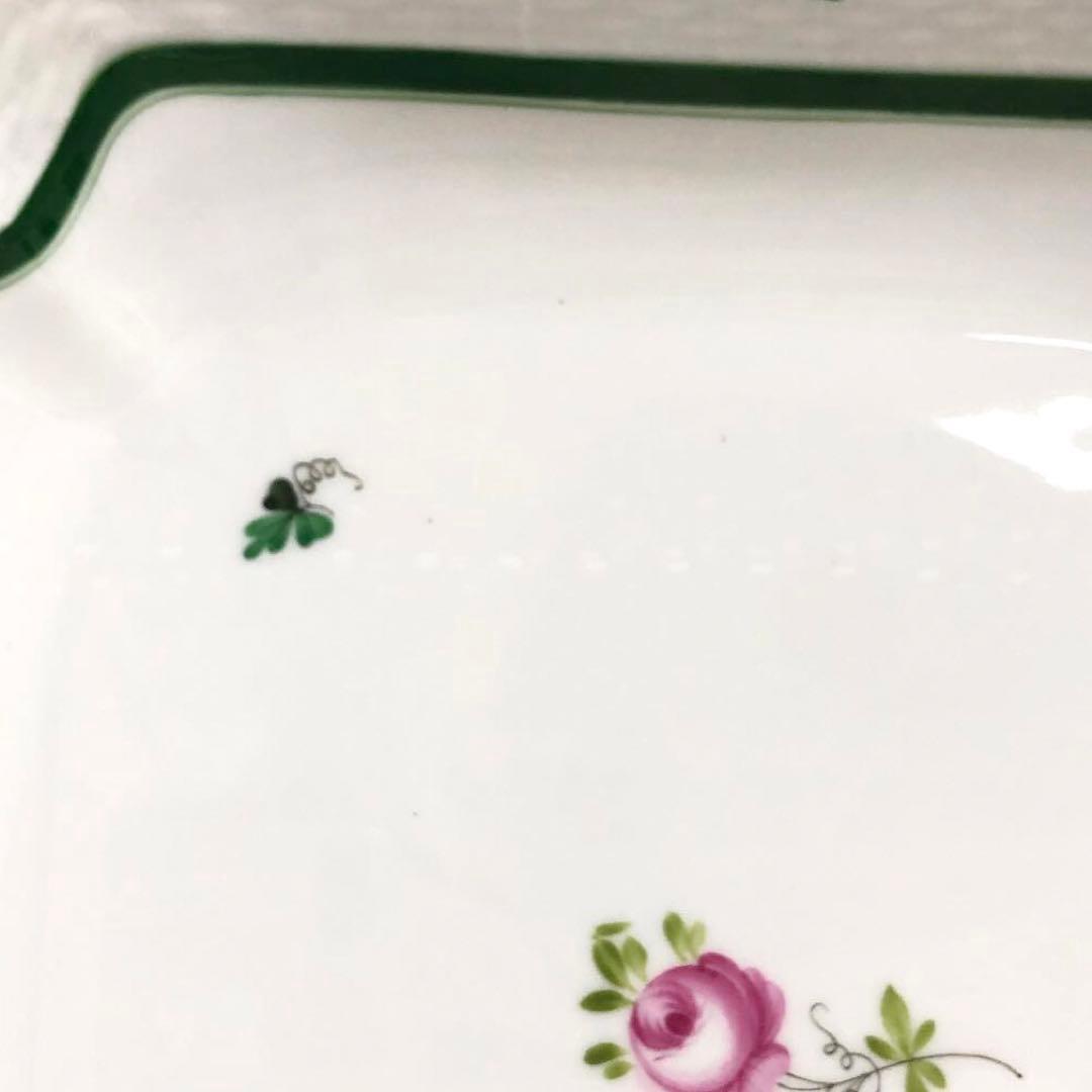 HEREND ヘレンド　スクエアケーキプレート　ウィーンの薔薇　26cm