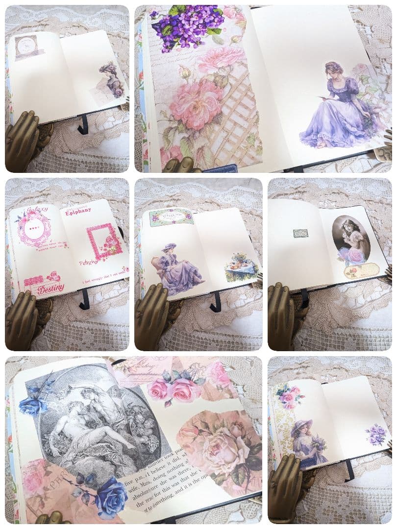 花柄レース装飾スパイラルノート