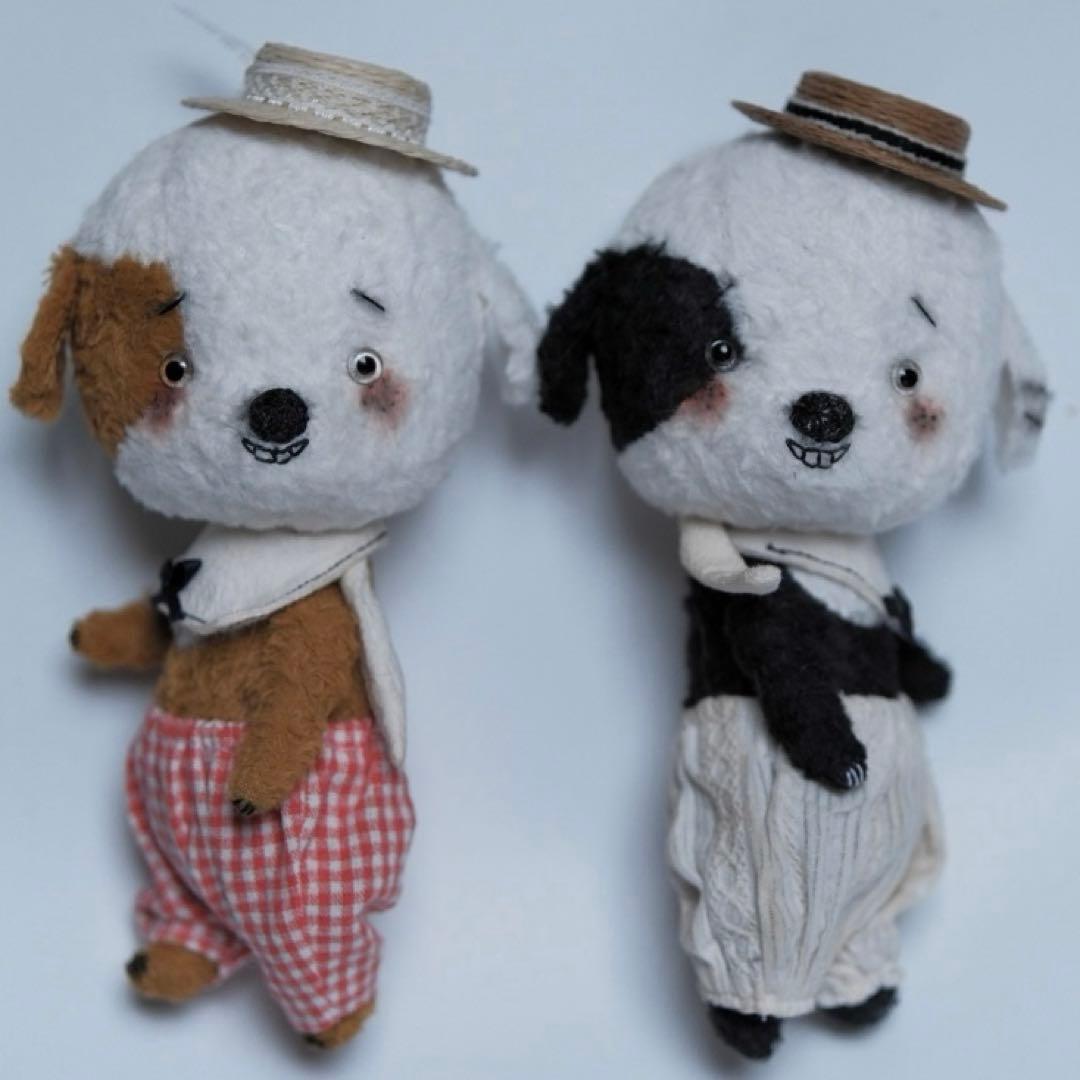 ドヤ顔のワンワン兄弟 ぬいぐるみ アーティストベア いぬ 犬 海外作家様