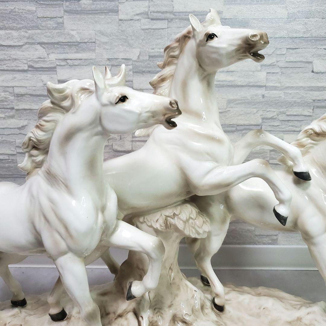 アルトマン ECHT ALTMANN 白馬 3頭 オブジェ（置物）　馬・ホース