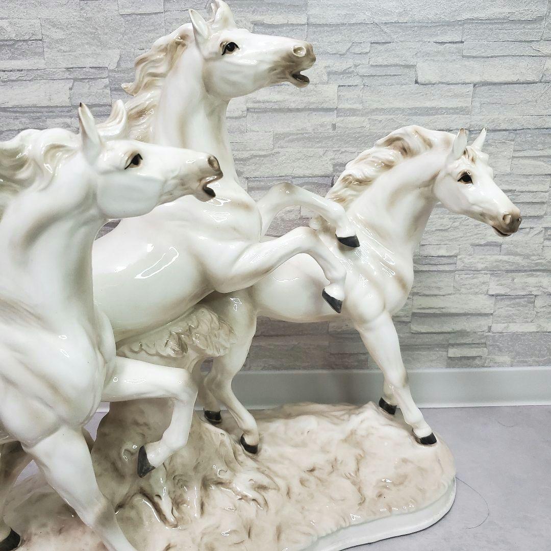 アルトマン ECHT ALTMANN 白馬 3頭 オブジェ（置物）　馬・ホース