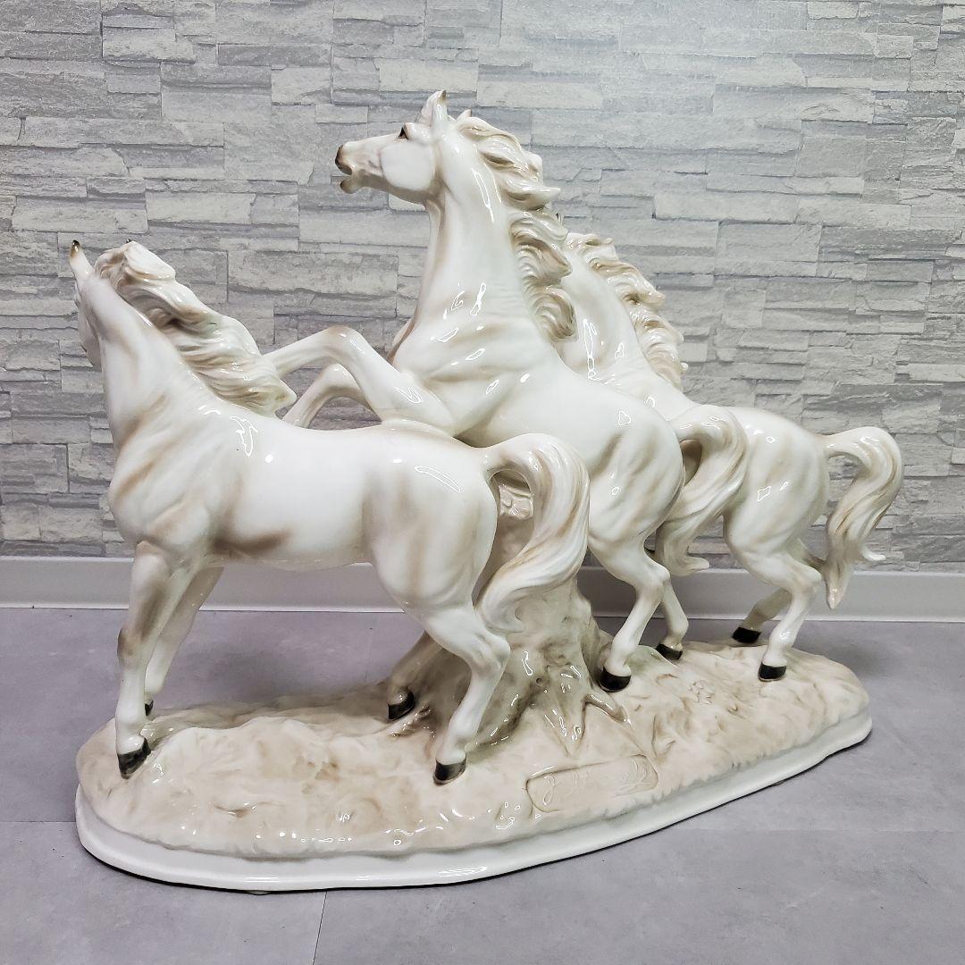 アルトマン ECHT ALTMANN 白馬 3頭 オブジェ（置物）　馬・ホース