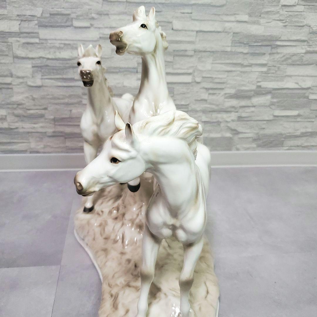 アルトマン ECHT ALTMANN 白馬 3頭 オブジェ（置物）　馬・ホース