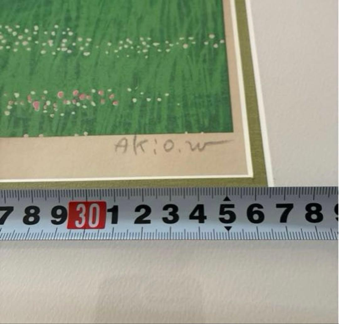 渡辺あきお　シルクスクリーン　猫　探検　大型額