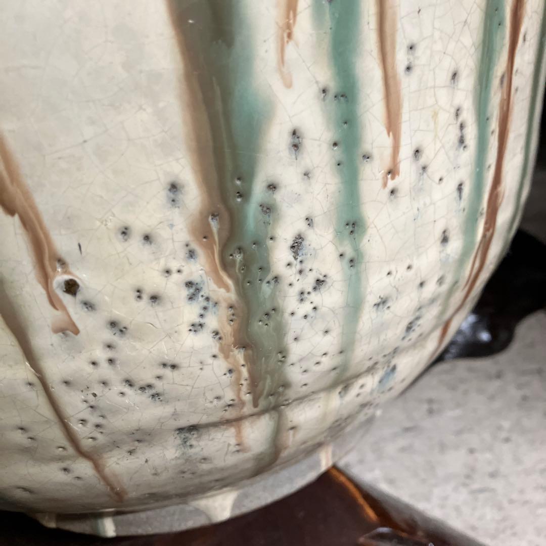 値下げ　笠間焼　カメ　壺　花器