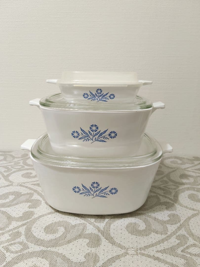 コーニングウェア ３サイズセット　超耐熱ガラス食器　ヴィンテージ