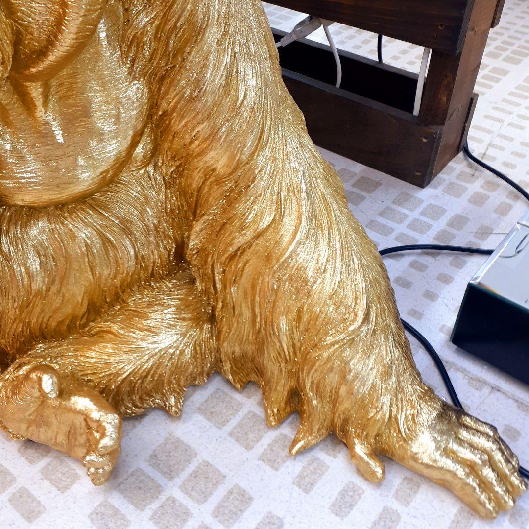 輸入雑貨　北欧　ゴールド　『オラウータンのオブジェ』　開運　縁起物　大きい