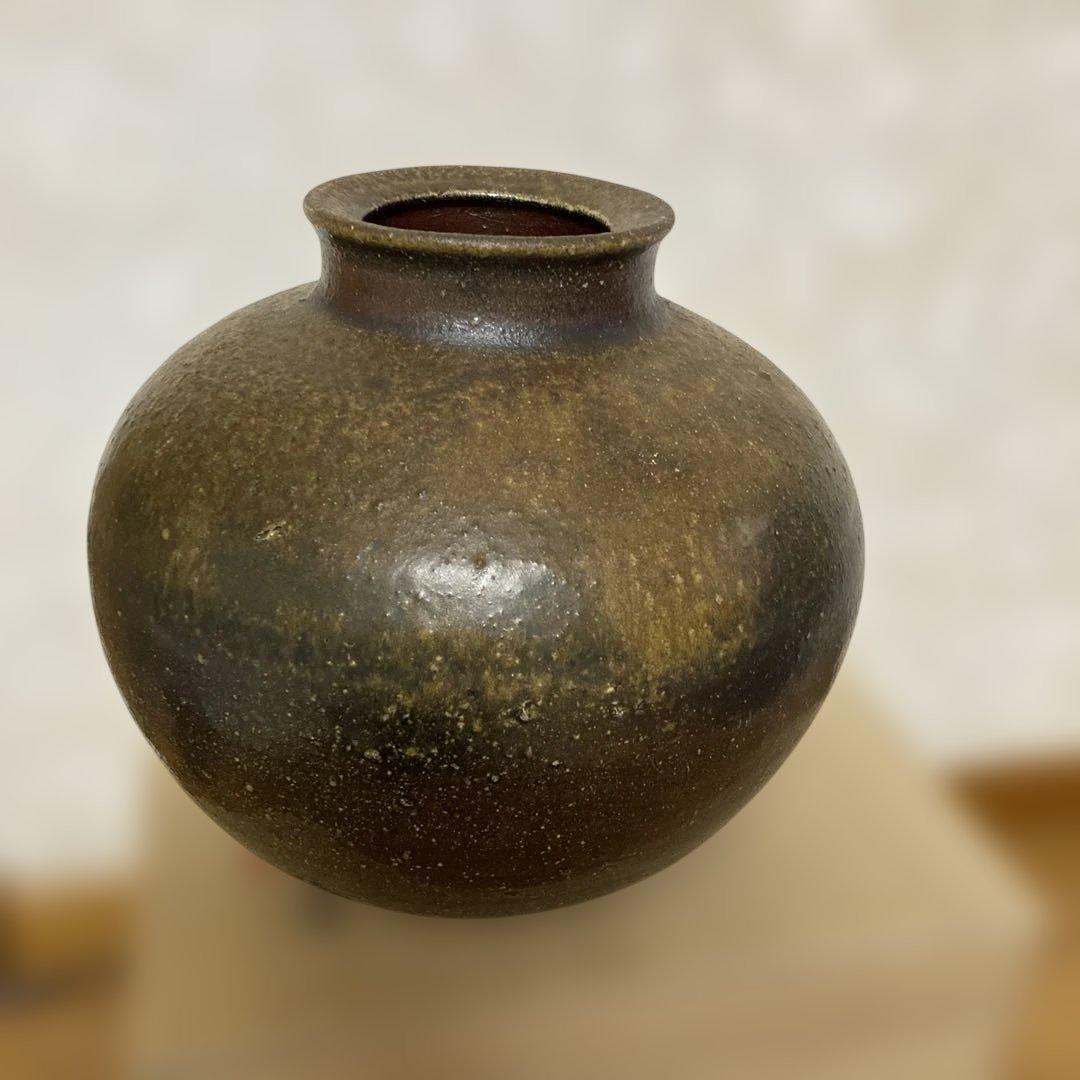 備前焼　岡山県重要無形文化財 四代松田華山 壺　花器 花瓶　箱付