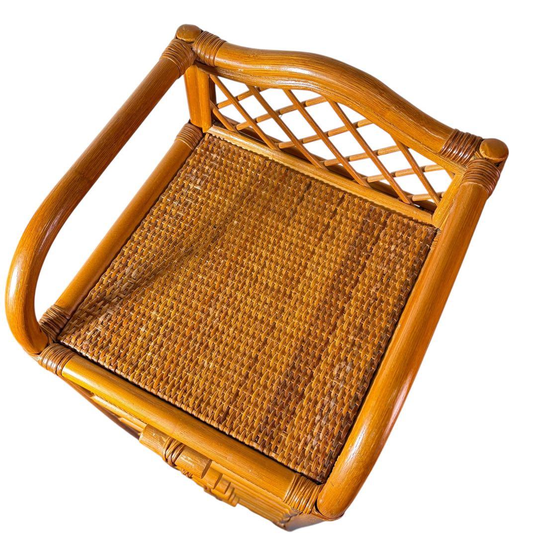 昭和レトロ ラタン 籐 6段チェスト 背が高い 縦長タンス スリム アジアン家具