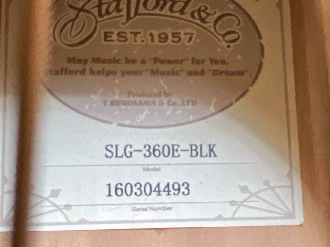 Stafford SLG-360E-BLKアコースティックエレクトリックギター