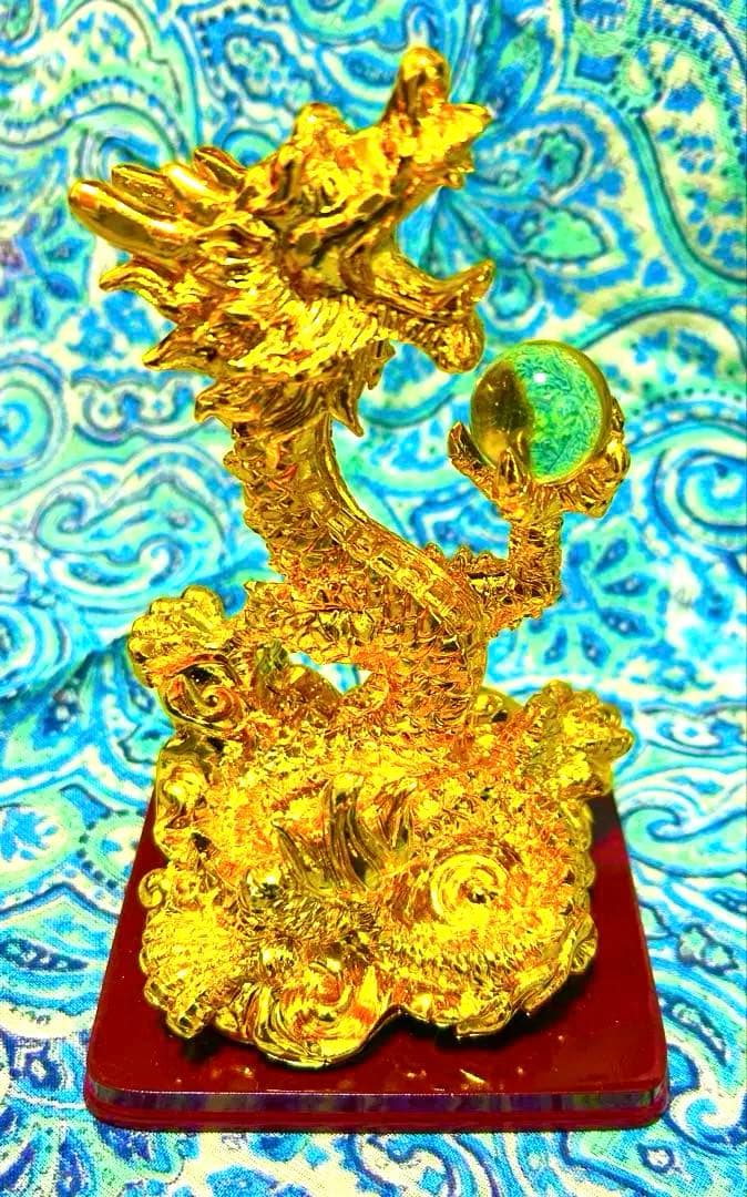 金運爆上げ！運気上昇！昇龍！鍍金製　魂入り　水晶　昇り龍！祈祷済み