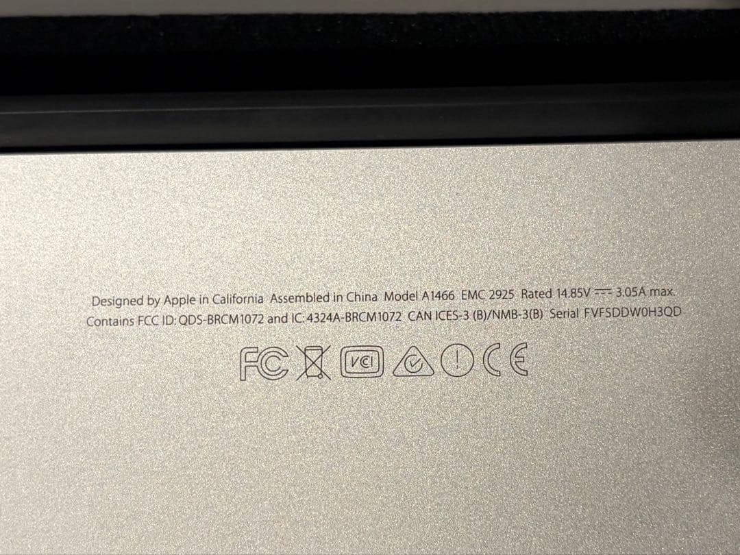 MacBook(MacBook Air13インチ2015シルバー