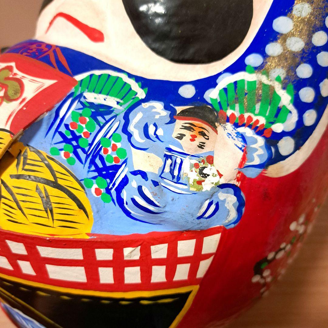 松川だるま　尺　特大　達磨　伝統工芸　工芸品　置物　縁起物　土人形　仙台　宮城県