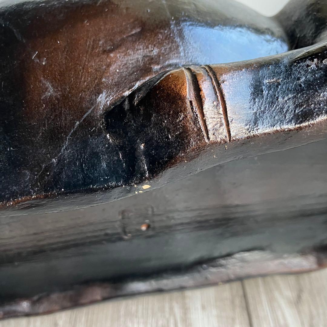 3F 【縁起物】大黒天 撫で牛 置物 ブロンズ調 金彩 招福 開運 商売繁盛