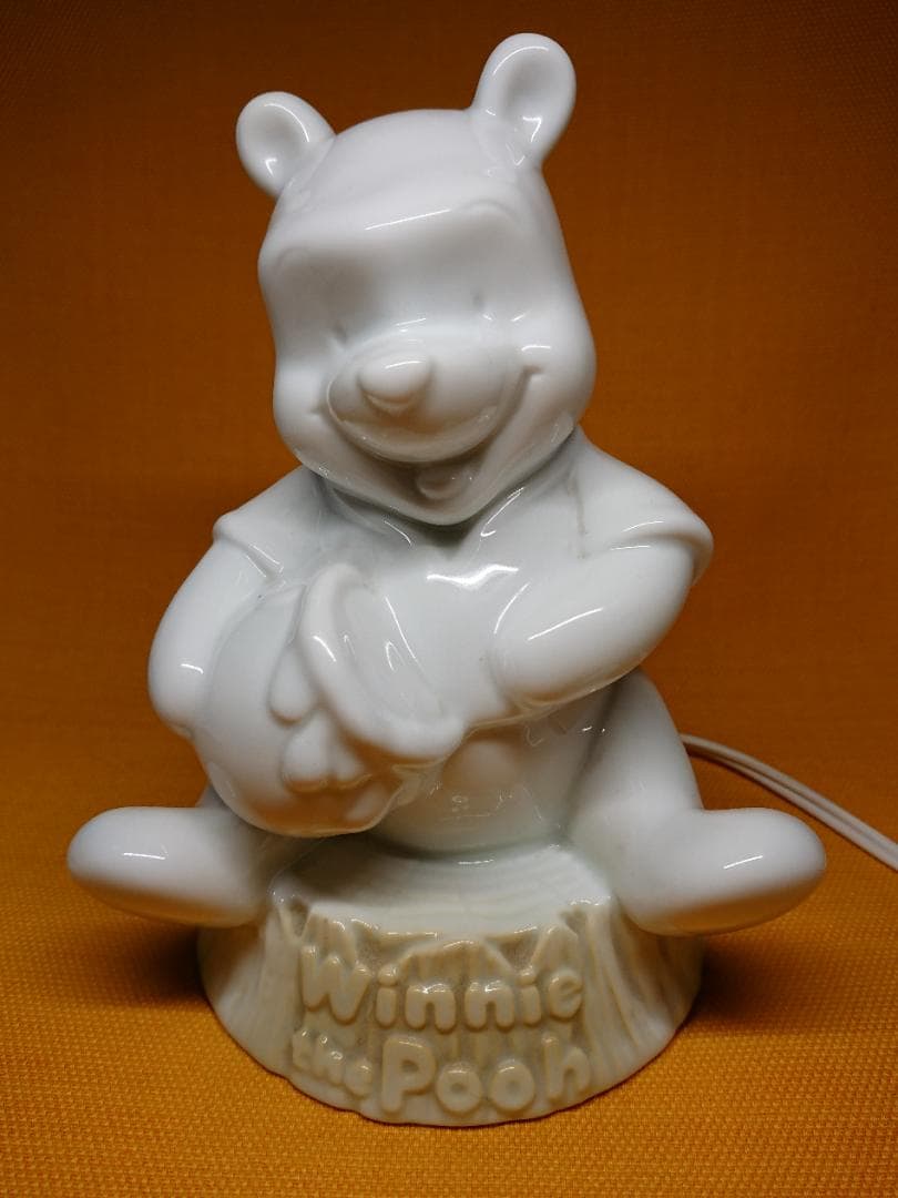 【美品】プーさん　陶器　ライト　置物　インテリア　工芸品　美術品　A2662