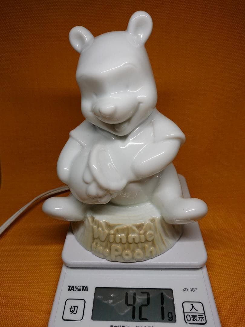 【美品】プーさん　陶器　ライト　置物　インテリア　工芸品　美術品　A2662