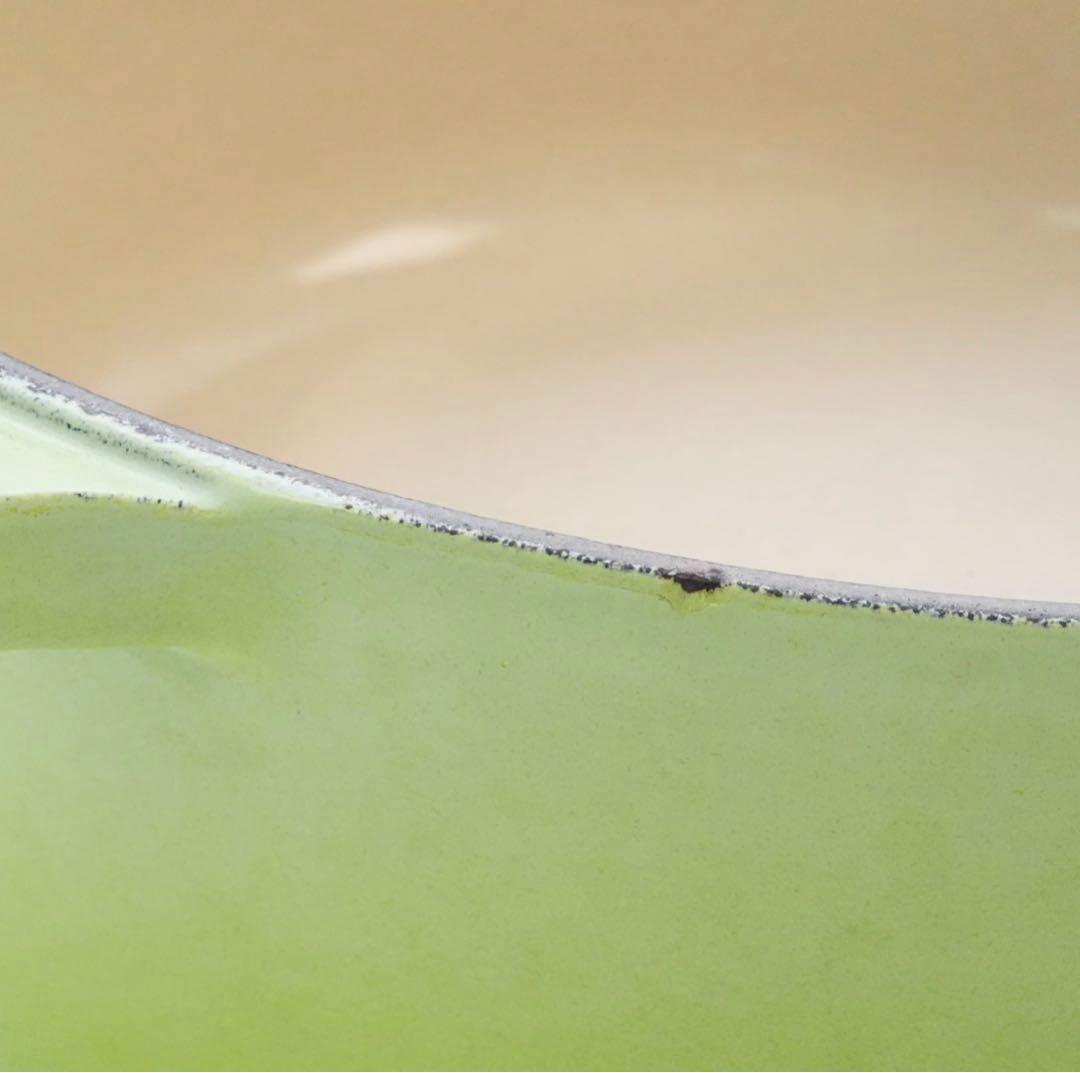 【美品】LE CREUSET　ココット ロンド フルーツグリーン　22cm