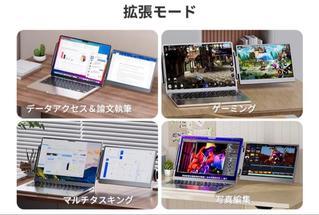 【新品未使用】ポータブルモニター 14インチ デュアルモニター