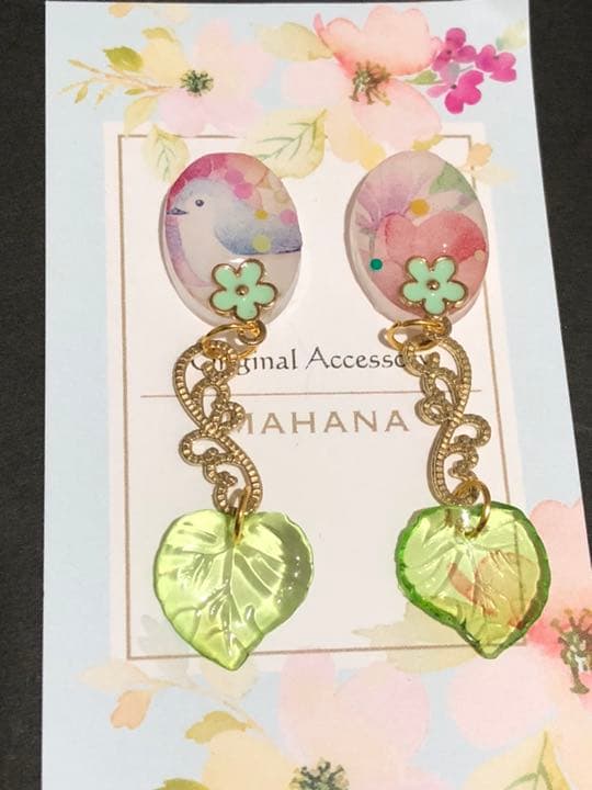 ☆aya☆さま専用♡お花と鳥 ピアス イヤリング