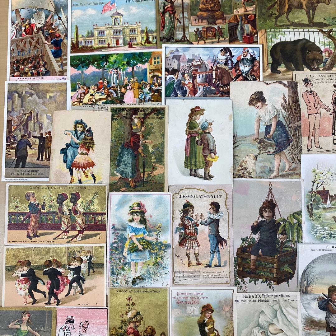 フランスアンティーク★19世紀クロモスカード40枚セット★