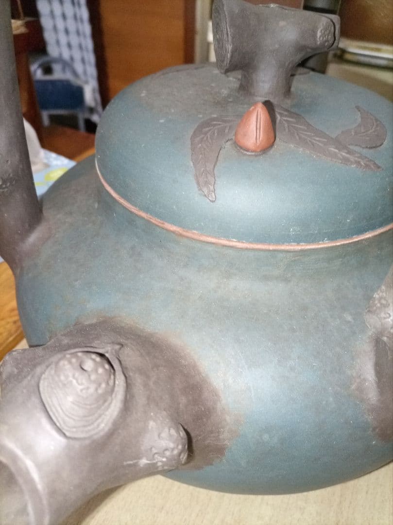 青色の陶器製茶器 紫砂壺しさこ・ズシャフゥ 特大急須