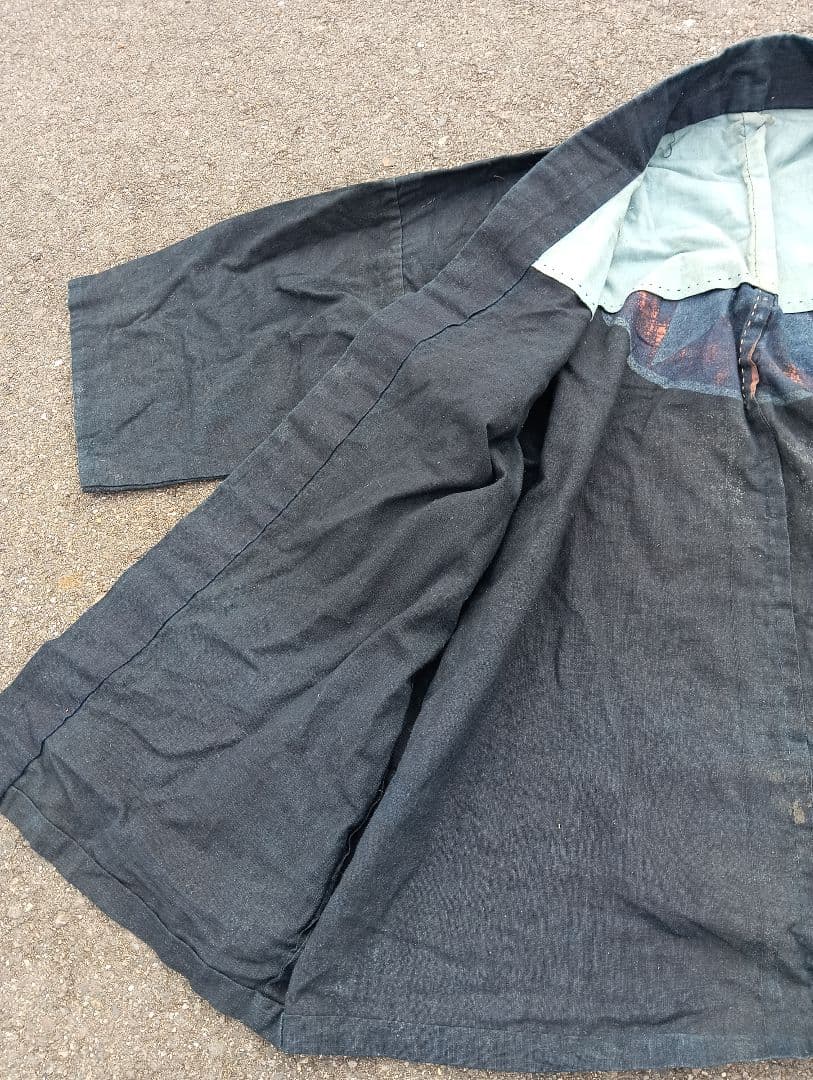 戦前 法被 印半纏 藍色 大日本人造肥料株式会社 古布　藍染　木綿