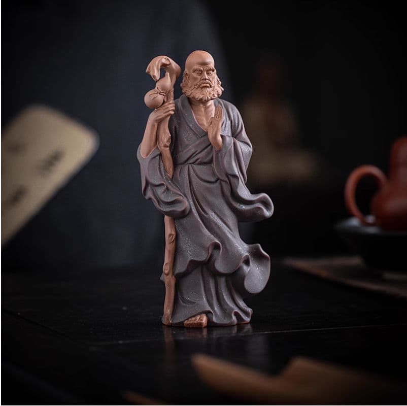 禅意 陶磁 茶道 装飾品 達磨祖師茶寵 茶室茶卓面人 置物