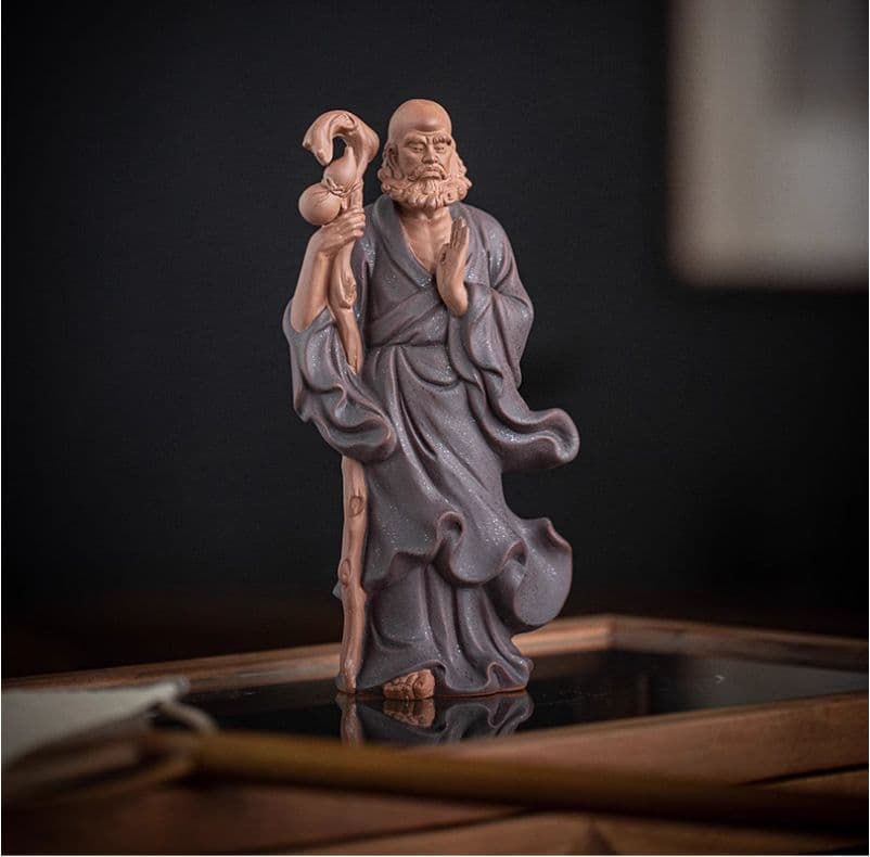 禅意 陶磁 茶道 装飾品 達磨祖師茶寵 茶室茶卓面人 置物