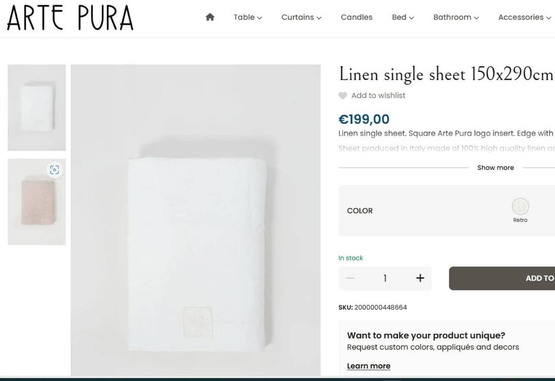 激安 新品arte puraイタリア製 ボックスシーツ 高級リネン シーツ お姫