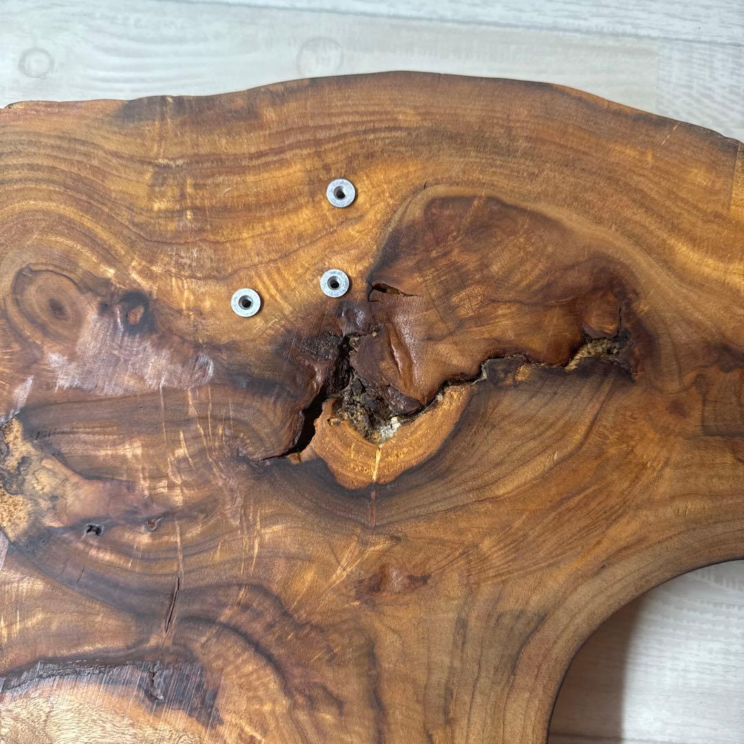 ハンドメイド品　樟輪切りサイドテーブル、テーブル