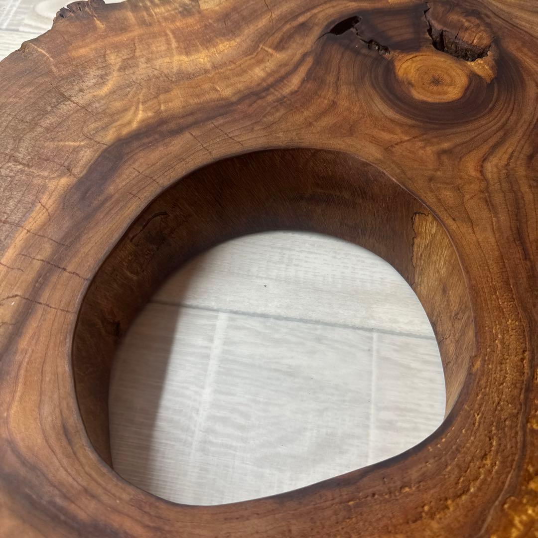 ハンドメイド品　樟輪切りサイドテーブル、テーブル