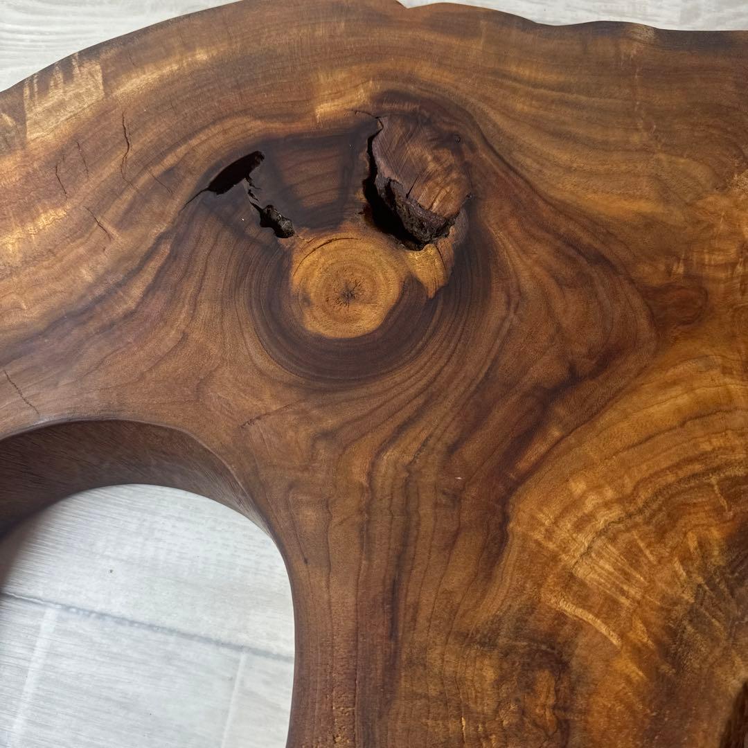 ハンドメイド品　樟輪切りサイドテーブル、テーブル