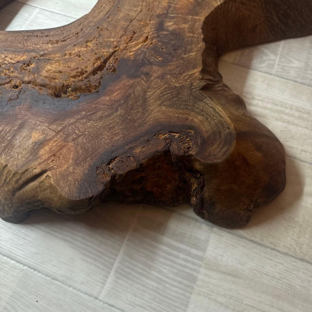 ハンドメイド品　樟輪切りサイドテーブル、テーブル
