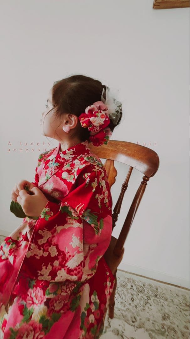 七五三　七五三髪飾り　ヘッドドレス　着物髪飾り　ピンク髪飾り　107