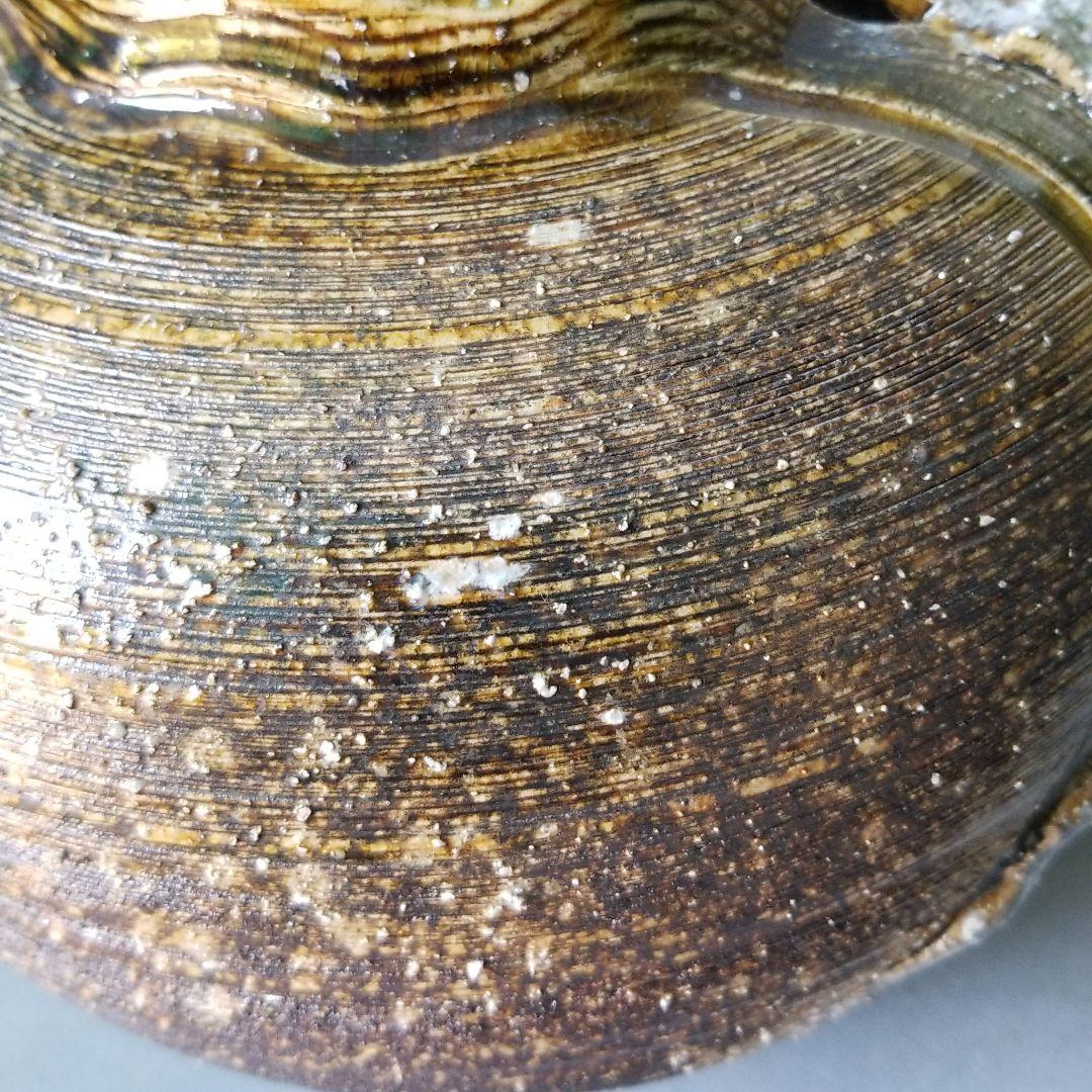 信楽焼 花瓶 花入れ 白岩肌灰釉掛 直径２４cm
