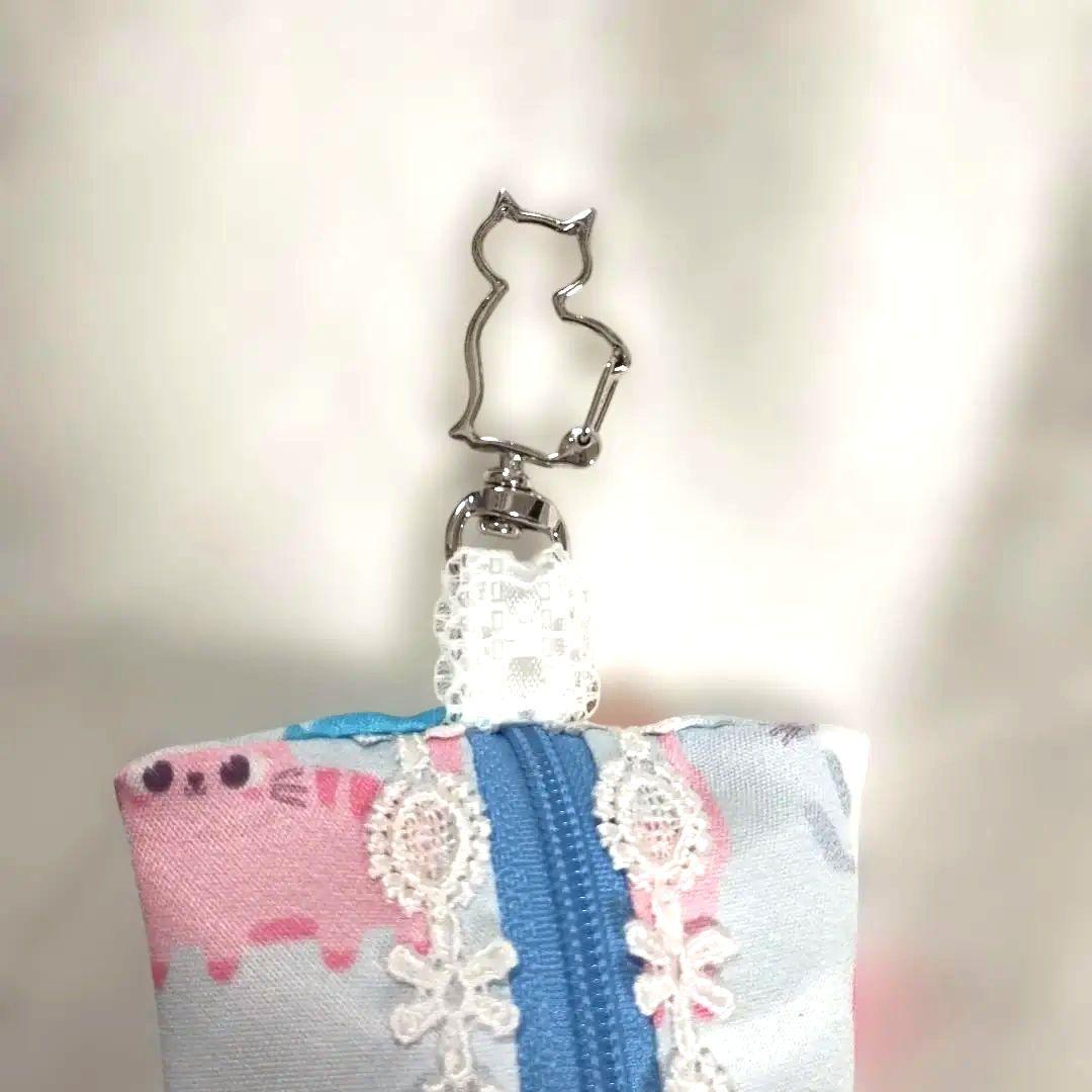 ポケットティッシュケース＆小物ミニポーチ 猫柄