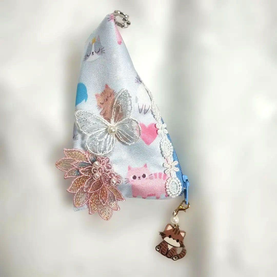 ポケットティッシュケース＆小物ミニポーチ 猫柄