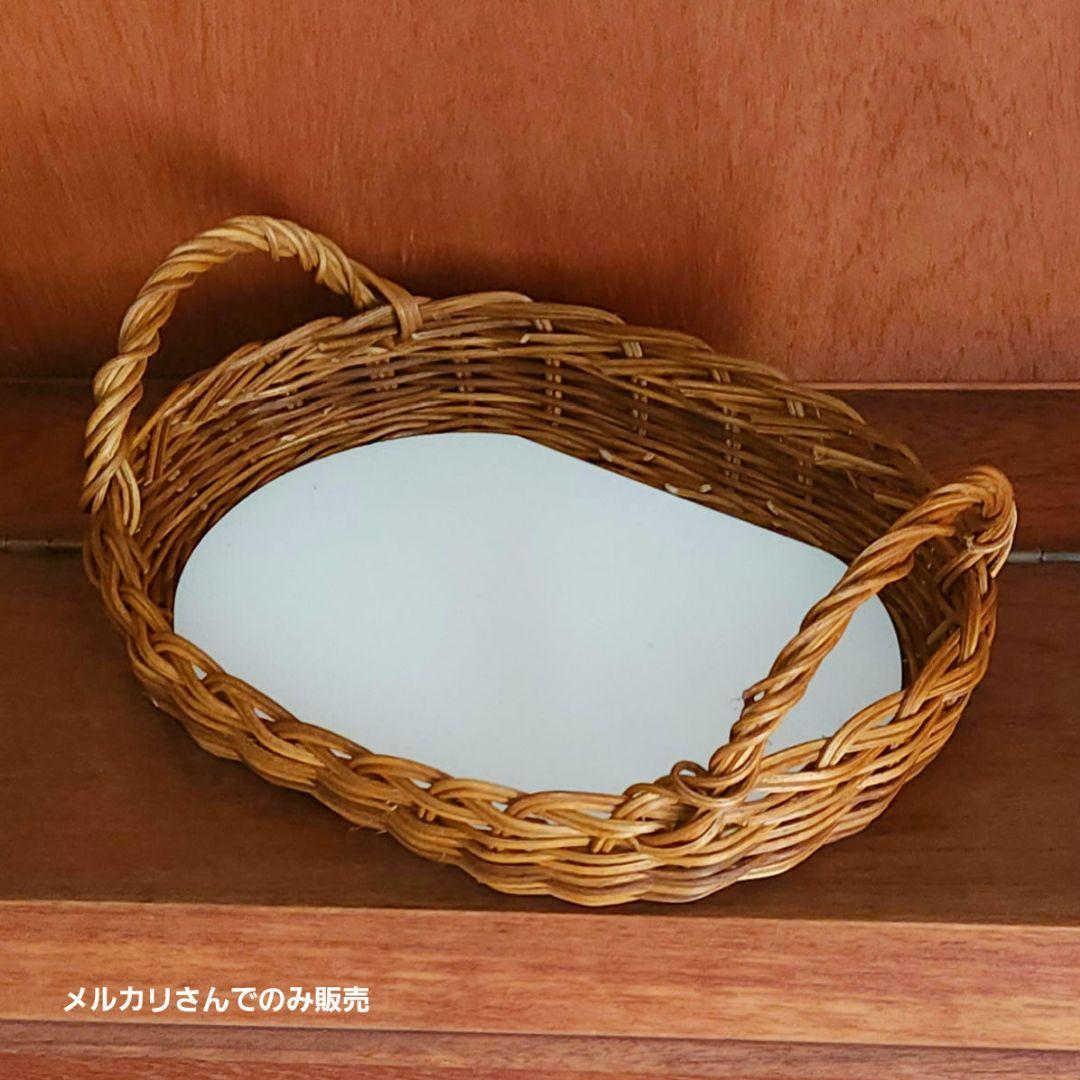 カゴ　カゴ　ラタン　籐　バスケット　ハンドメイド　インテリア　パンカゴ　雑貨