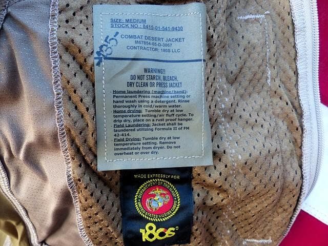 米軍実物　USMC　180S コンバットデザートジャケット M　マーパット　07