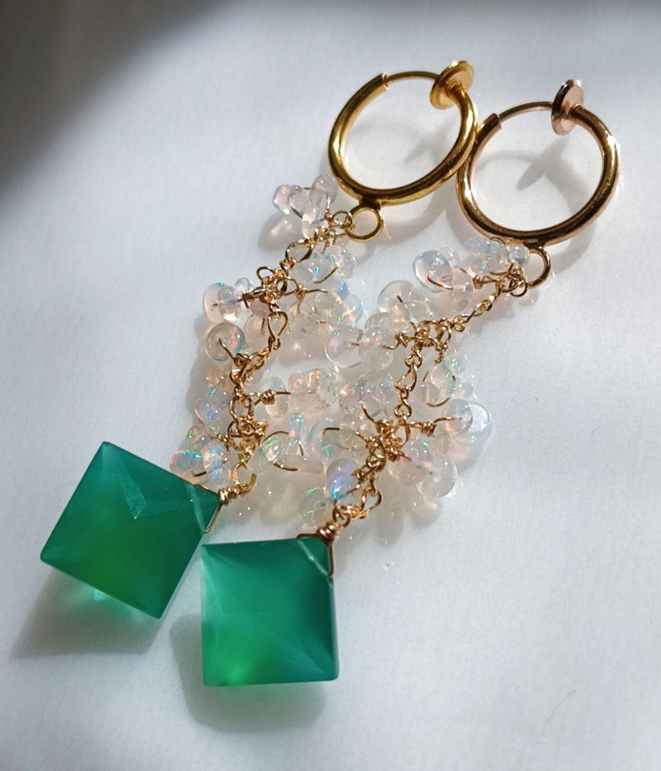 14kgf オパールロングピアス♡