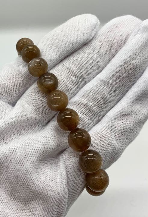 ☆レア！落ち着いた色合い！ブラックサンストーン ブレスレット☆  No691