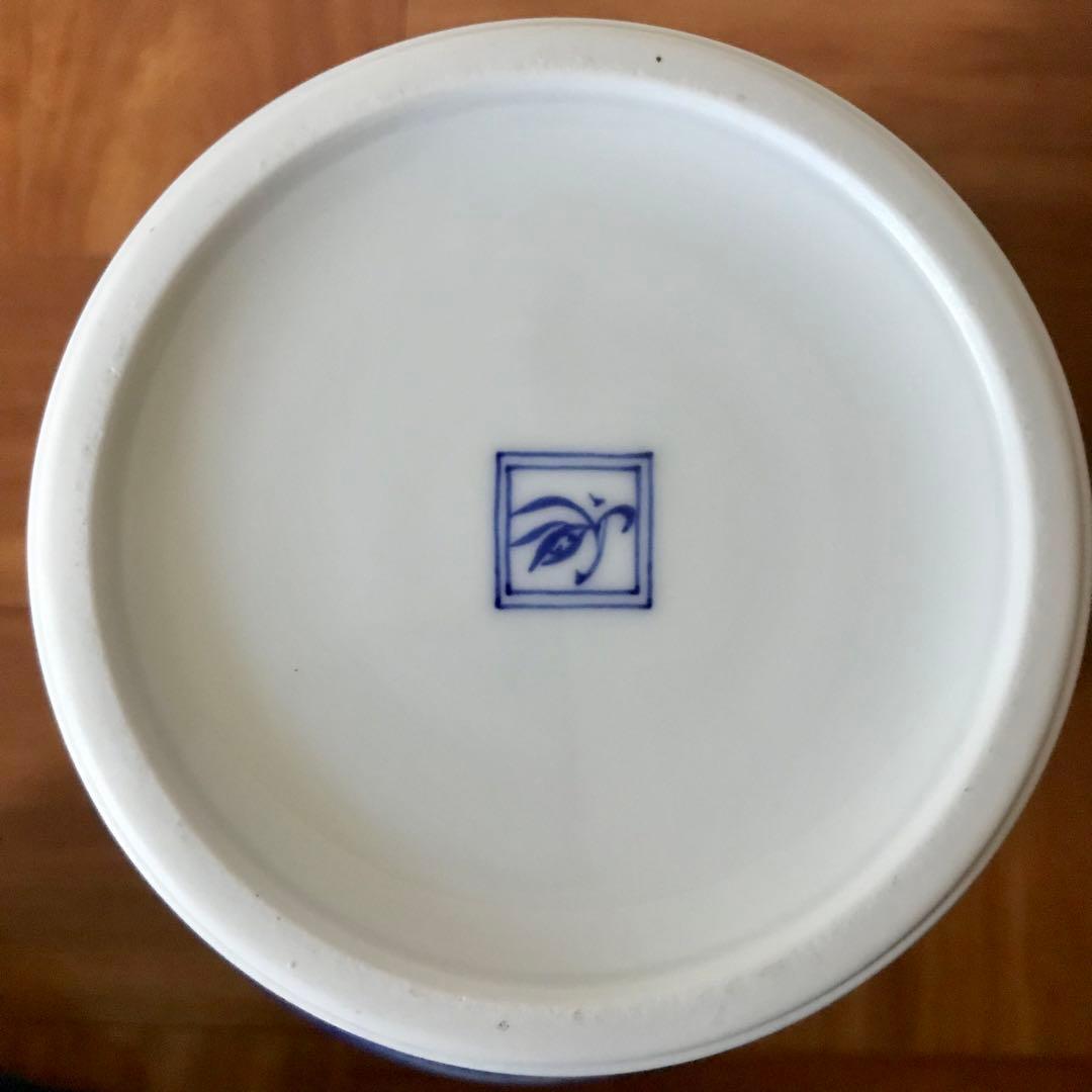 香蘭社　花瓶　染錦模様　老松文