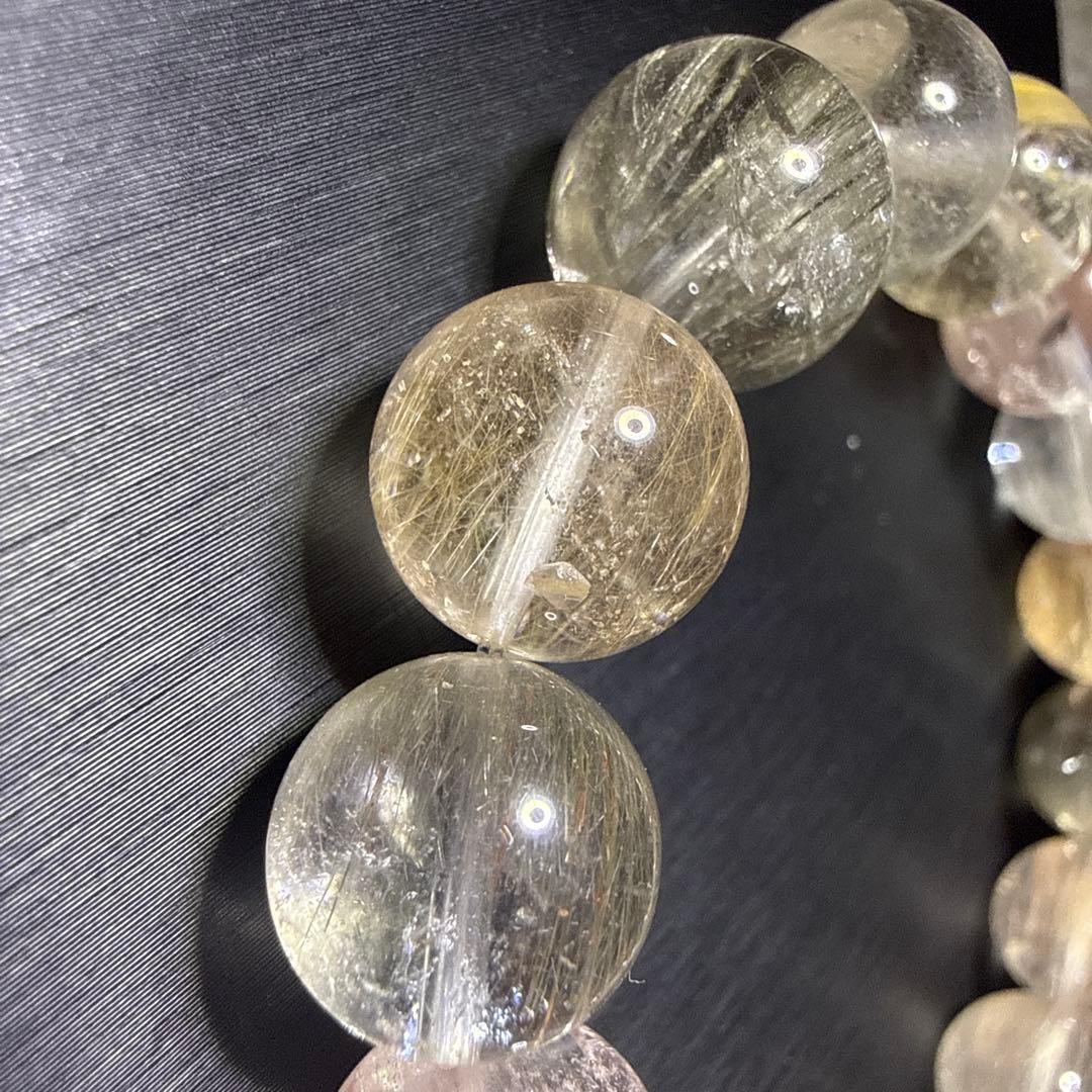ラビットヘア 天然石ブレスレット