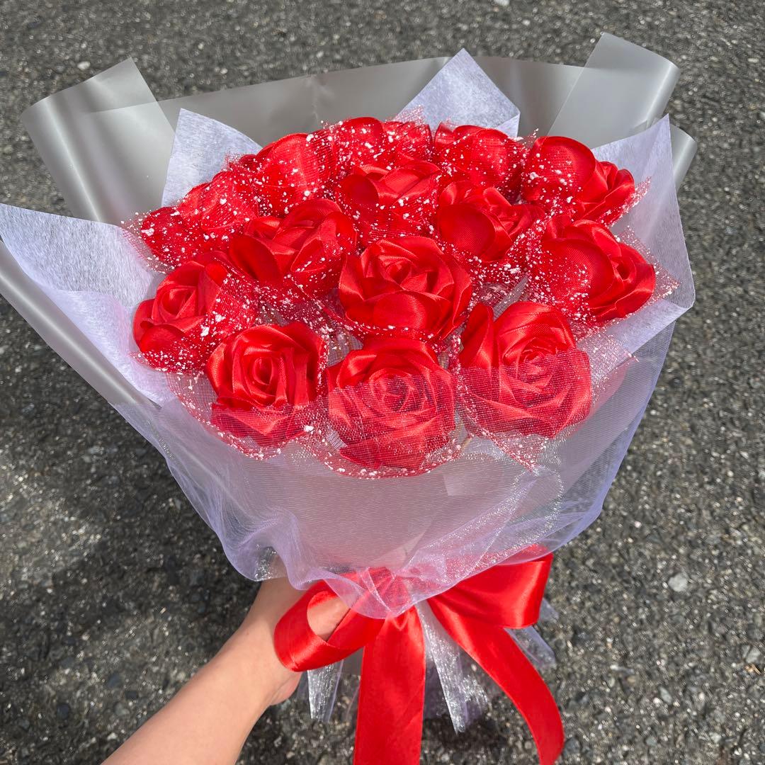 14本赤い薔薇ブーケ　アートフラワー プレゼント お祝い 枯れない花 特別な人へ