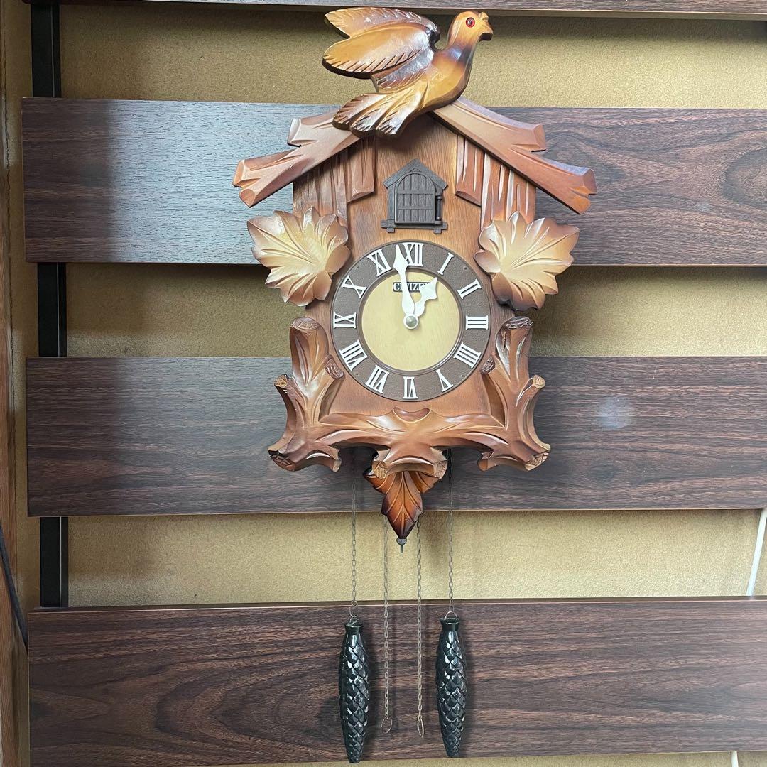 CITIZEN カッコウ時計 木製 ブラウン