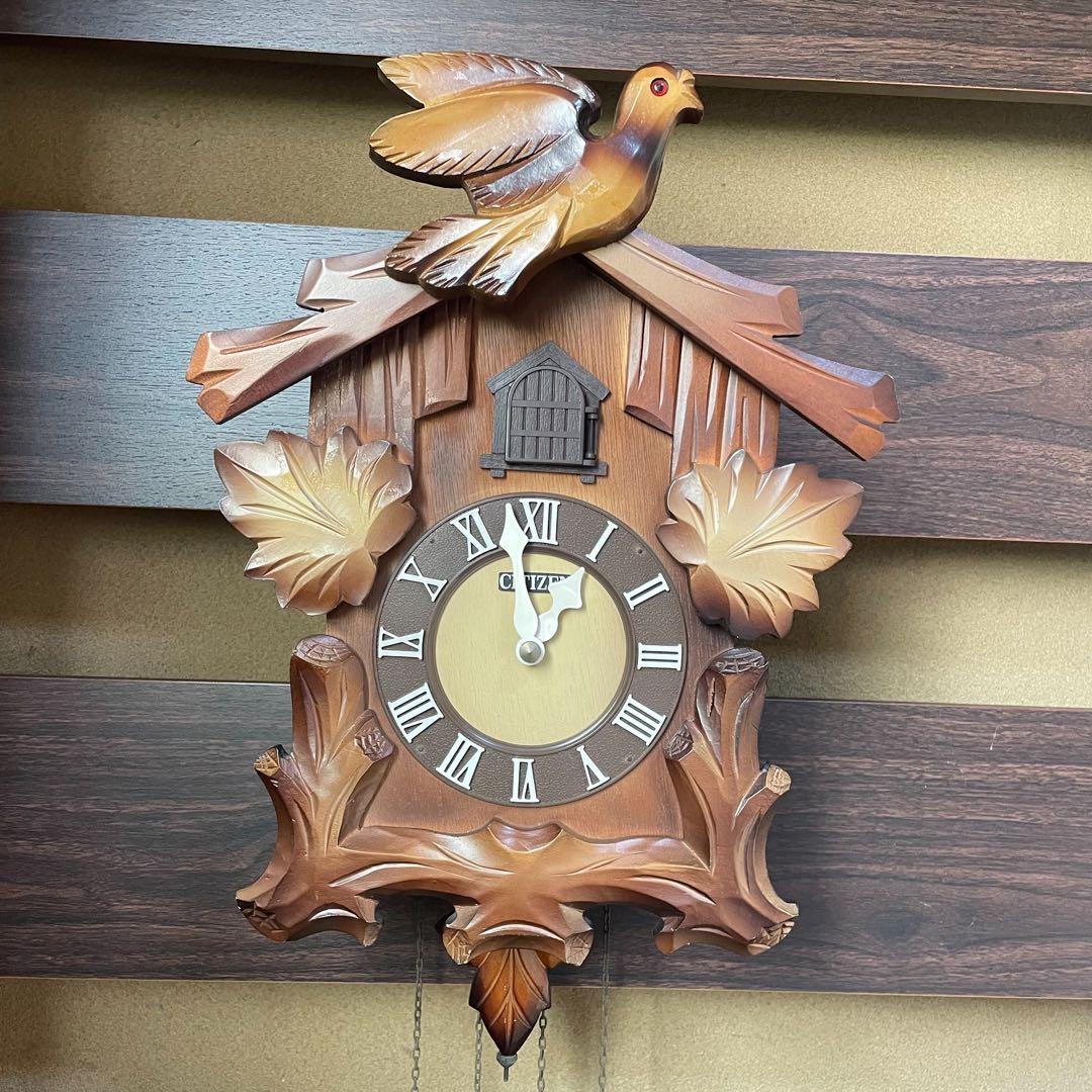 CITIZEN カッコウ時計 木製 ブラウン