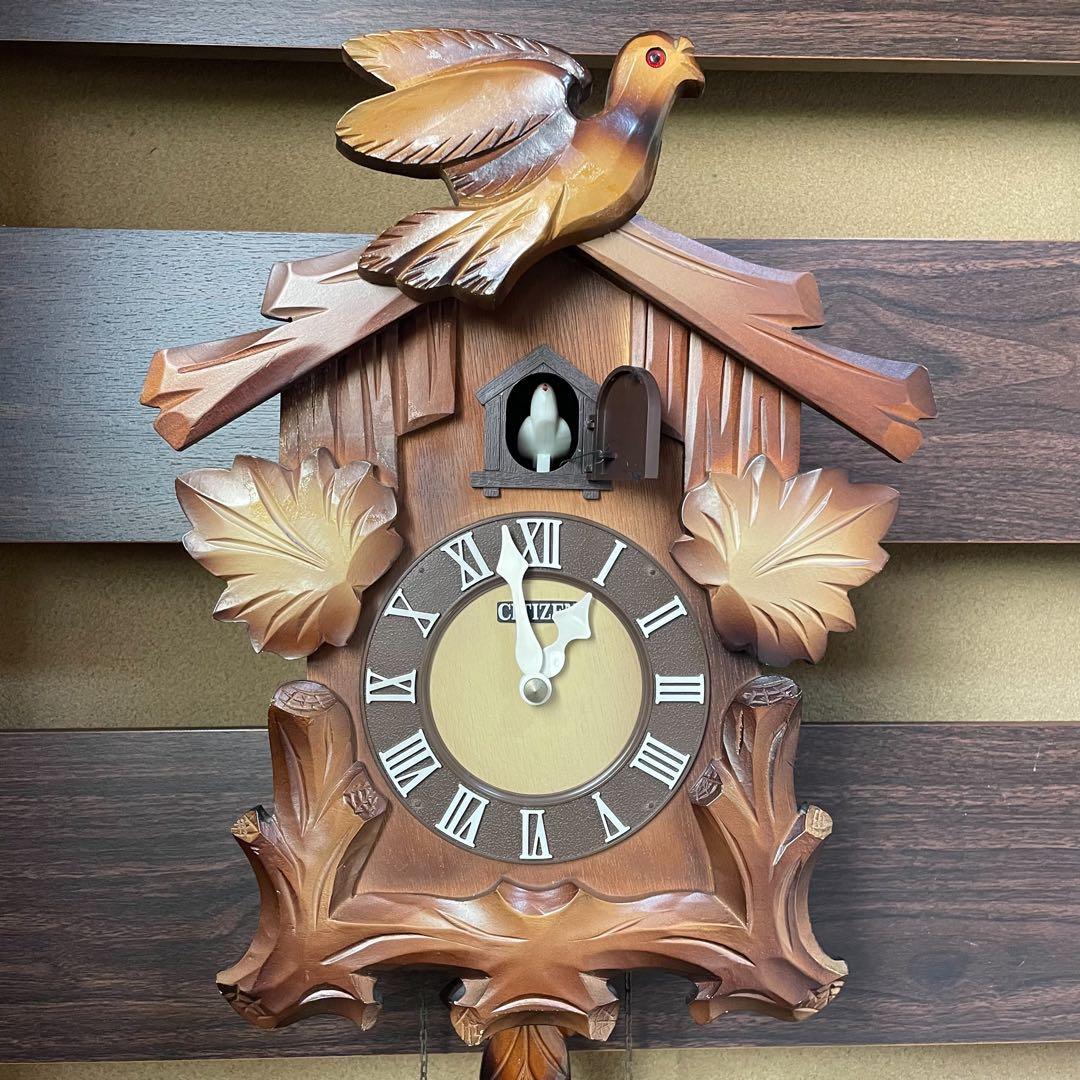 CITIZEN カッコウ時計 木製 ブラウン