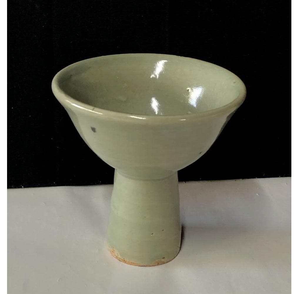 e1378 青磁 馬上杯 木箱入り 唐物 七官青磁 酒器 中国古陶磁 中国古玩