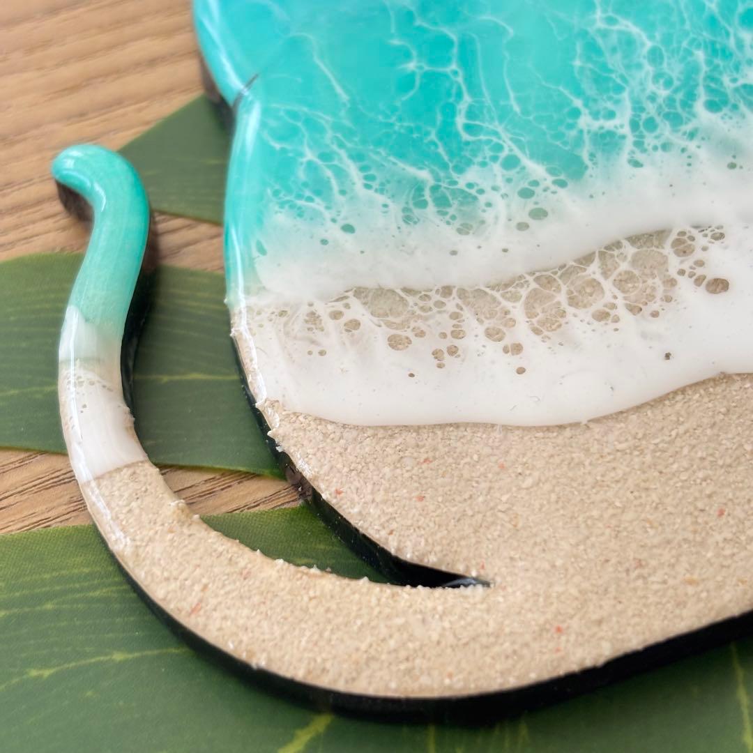 レジン　オーシャンアート　ねこ&いぬパネル　海アート　No.1155