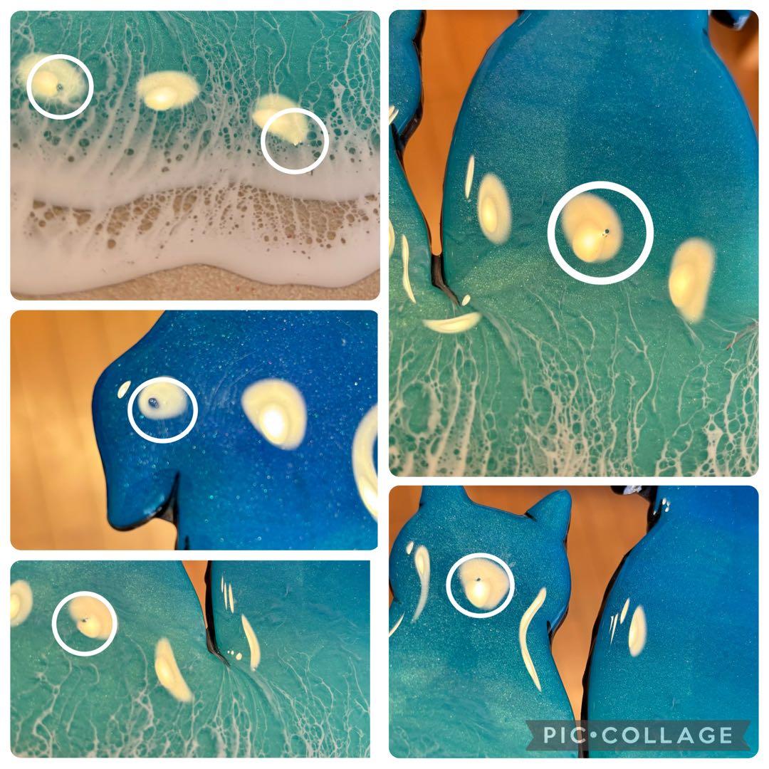 レジン　オーシャンアート　ねこ&いぬパネル　海アート　No.1155